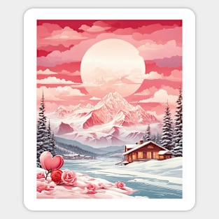 Canada Valentine's Day Travel Vintage Retro Sunset Sticker